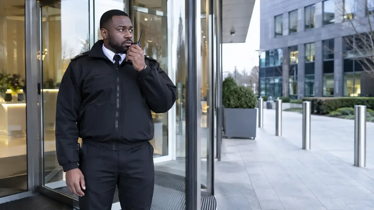 Professional security guard at UK venue