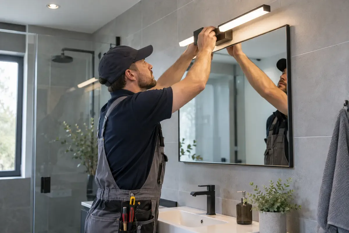 Bathroom Lighting Installation carried out by a professional electrician